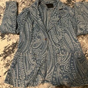Solitaire Blue Paisley Blazer